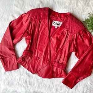 Vintage 80s Chia Jacket. Mint condition. Cherry Red.